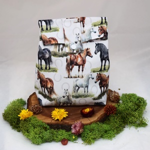 Sandvis-bag, lunchbag mare, ecologic, nowaste, cal, herghelie, Geantă și husă, Cutie de prânz, Pungă și cutie de prânz, Cusătură, ARTYNOS