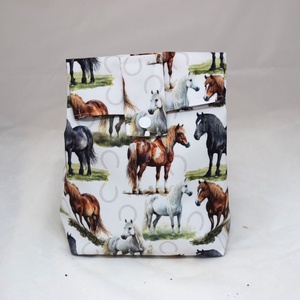 Sandvis-bag, lunchbag mare, ecologic, nowaste, cal, herghelie - geantă și husă - cutie de prânz - pungă și cutie de prânz - Artynos.ro