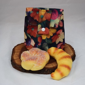 Sandvis-bag, lunchbag mare, ecologic, nowaste, flori de toamna, Geantă și husă, Cutie de prânz, Pungă și cutie de prânz, Cusătură, ARTYNOS