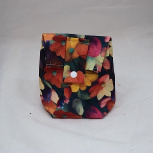 Sandvis-bag, lunchbag mare, ecologic, nowaste, flori de toamna - geantă și husă - cutie de prânz - pungă și cutie de prânz - Artynos.ro