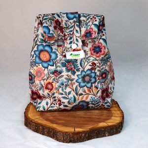 Sandvis-bag, lunchbag mare, ecologic, nowaste, flori brodate, Geantă și husă, Cutie de prânz, Pungă și cutie de prânz, Cusătură, ARTYNOS