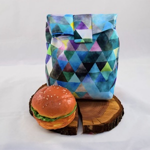 Sandvis-bag, lunchbag mare, ecologic, nowaste, albastru cubic, Geantă și husă, Cutie de prânz, Pungă și cutie de prânz, Cusătură, ARTYNOS