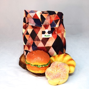 Sandvis-bag, lunchbag mare, ecologic, nowaste, portocaliu cubic, Geantă și husă, Cutie de prânz, Pungă și cutie de prânz, Cusătură, ARTYNOS