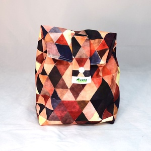 Sandvis-bag, lunchbag mare, ecologic, nowaste, portocaliu cubic - geantă și husă - cutie de prânz - pungă și cutie de prânz - Artynos.ro