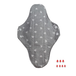 Absorbant intim lavabil din bumbac, super, de noapte, inimioare, 29 cm, 1 buc, Baie și Frumusețe, Accesorii de igienă intimă, Absorbant igienic, Cusătură, ARTYNOS