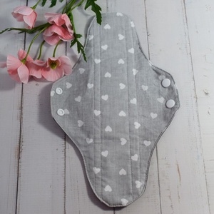Absorbant intim lavabil din bumbac, super, de noapte, inimioare, 29 cm, 1 buc - baie și frumusețe - accesorii de igienă intimă - absorbant igienic - Artynos.ro