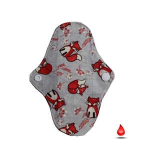 Absorbant intim lavabil din bumbac, zilnic, panty, vulpite, 14 cm, 1 buc - baie și frumusețe - accesorii de igienă intimă - absorbant igienic - Artynos.ro