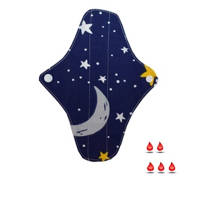 Absorbant intim lavabil din bumbac, regular, noapte cu stelute, 23 cm -1 buc, Baie și Frumusețe, Accesorii de igienă intimă, Absorbant igienic, Cusătură, ARTYNOS