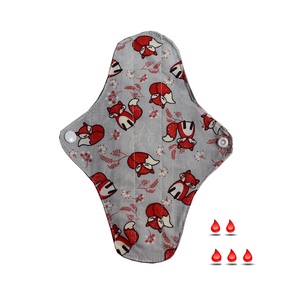 Absorbant intim lavabil din bumbac, regular, vulpite, 23 cm -1 buc, Baie și Frumusețe, Accesorii de igienă intimă, Absorbant igienic, Cusătură, ARTYNOS