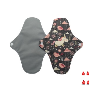 Absorbant intim lavabil din bumbac, regular, unicorn, 23 cm -1 buc, Baie și Frumusețe, Accesorii de igienă intimă, Absorbant igienic, Cusătură, ARTYNOS