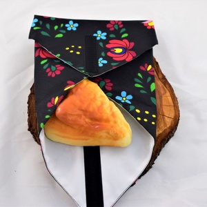 Servetel ecologic, din textil, nowaste, pentru sandvisuri, broderie Kalocsai (sandwich wrapper) - casă & stil de viață - accesorii pentru echipamente de bucătărie - textile pentru bucătărie - șervețele, șervețele textile - Artynos.ro