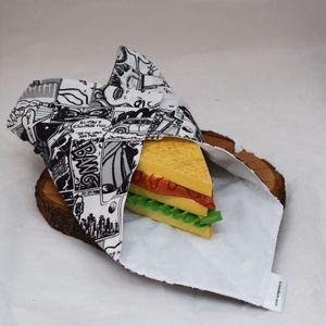 Servetel ecologic, din textil, nowaste, pentru sandvisuri, comics (sandwich wrapper) - casă & stil de viață - accesorii pentru echipamente de bucătărie - textile pentru bucătărie - șervețele, șervețele textile - Artynos.ro