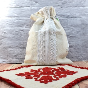 Sac captusit pentru paine 1kg, nowaste, ecologic, rustic (marimea S) sau wetbag, Genti si portofele, Geanta pentru cumparaturi, Saculet de paine, Cusatura, ARTYNOS