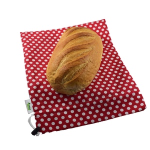 Sac pentru paine 3kg, nowaste, ecologic, rosu cu buline (marimea L)sau wetbag, Genti si portofele, Geanta pentru cumparaturi, Saculet de paine, Cusatura, ARTYNOS