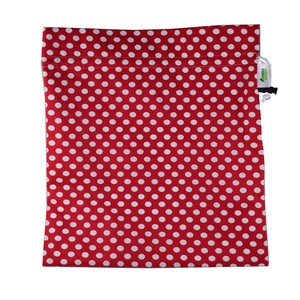Sac pentru paine 4kg, nowaste, ecologic, rosu cu buline (marimea XL) sau wetbag, Genti si portofele, Geanta pentru cumparaturi, Saculet de paine, Cusatura, ARTYNOS