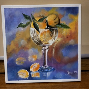 Natura statica- Mandarine, Arte vizuale si accesorii , Picturi, Pictura acrilica, Pictura, ARTYNOS