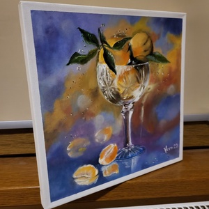 Natura statica- Mandarine - arte vizuale și accesorii  - picturi - pictură acrilică - Artynos.ro