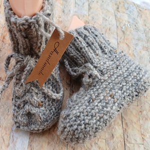 Botosei lână cu torsade - îmbrăcăminte și modă - haine bebeluși și copii - pantofi bebeluși - Artynos.ro