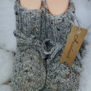 Botosei lână cu torsade - îmbrăcăminte și modă - haine bebeluși și copii - pantofi bebeluși - Artynos.ro