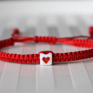 Bratara macramé impletita - Inima rosie, , , ARTYNOS