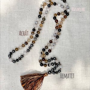 Colier de cuart roz, agat si hematit, bijuterii minerale, , , ARTYNOS
