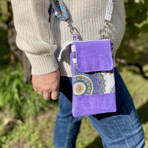 Geantă de mână cu model mandala violet pentru femei - geantă și husă - genți de umăr și genți de mână - genți de umăr - Artynos.ro
