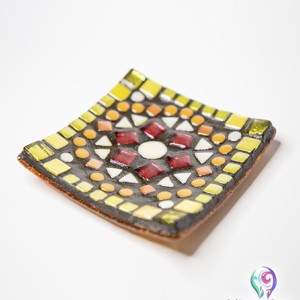 Lumânare din mozaic de sticlă sau săpunieră sunny mandala -  - Artynos.ro