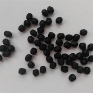 Margele cehe din sticla lustruita - 4mm - 100 buc / pachet - negru mat, , , ARTYNOS