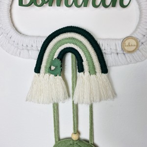 Nor macramé personalizat cu curcubeu și frunze decorare de perete (mic) - boyish -  - Artynos.ro
