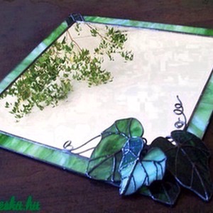 Oglinda de perete cu ambra (sticla Tiffany verde), , , ARTYNOS