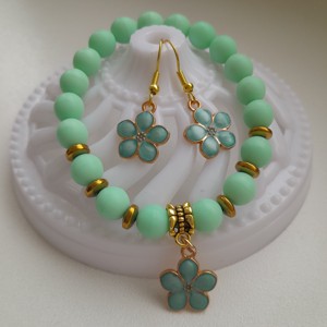 Set de bijuterii florale - brățară, cercei -  - Artynos.ro