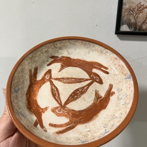 Cele Trei Iepuri Mistic � bol decorativ din ceramica - Artynos.ro