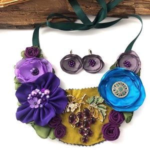 Colier cu strugure si flori, Bijuterii, Coliere, Chockere, Confectionarea bijuteriilor, ARTYNOS