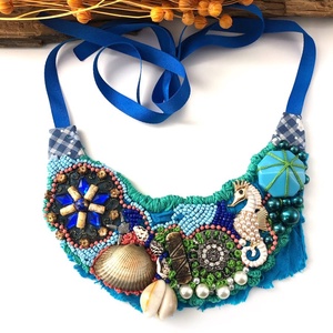 Colier - Blue sea, Bijuterii, Coliere, Chockere, , Acest colier este o poveste ce prinde viata la baza gatului, un simbol al elegantei feminine si al ..., ARTYNOS