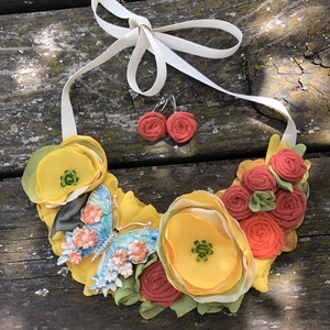 Colier handmade - Sunset Meadow - bijuterii - coliere - chockere - Artynos.ro