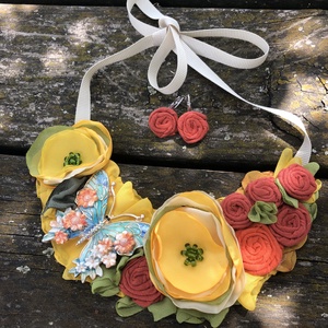 Colier handmade - Sunset Meadow - bijuterii - coliere - chockere - Artynos.ro