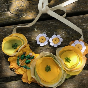 Colier handmade - Thistle Meadow - bijuterii - coliere - chockere - Artynos.ro