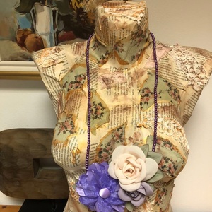 Colier handmade - Purple Blossom - bijuterii - coliere - chockere - Artynos.ro