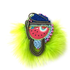 Brosa - Pepene neon - bijuterii - broșe - Artynos.ro