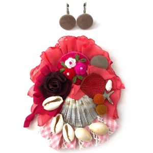 Set - Coral de vară - bijuterii - broșe - Artynos.ro