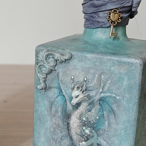 Sticlă decorativă vintage dragon - arte vizuale și accesorii  - picturi - pictură pe sticlă - Artynos.ro