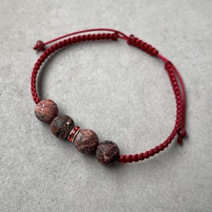 Brățară minerală macramé din jasp leopard mat - bijuterii - brățări - brățări din pietre semiprețioase - Artynos.ro