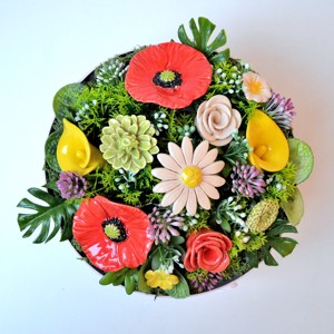 Buchet de flori din ceramica, cutie cu 11 flori, Casa & Stil de viata, Decoratiuni de casa, Accesorii florale, Cutii cu flori, , ARTYNOS