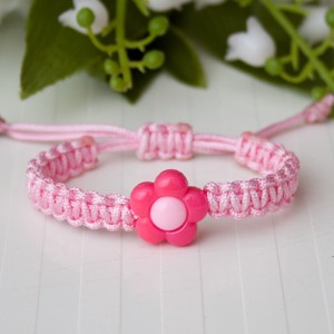 Bratara macramé impletita pentru copii - Floare cu flori roz deschis, , , ARTYNOS