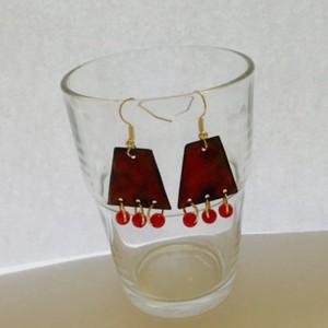 Fire Enamel Jeweled Red Bead -  - Artynos.ro