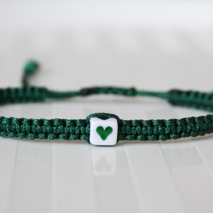 Bratara macramé impletita - Inima verde - Artynos.ro