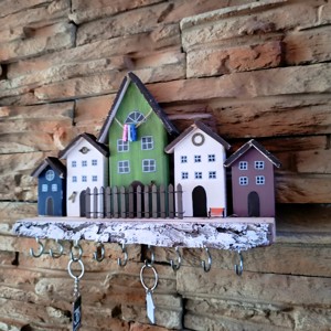 Suport colorat pentru chei, în formă de căsuță  - casă & stil de viață - decorațiuni de casă - decorațiuni de pereți - suport pentru chei - Artynos.ro