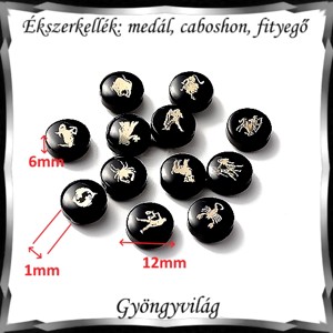 Accesorii pentru bijuterii: pandantiv, caboshon, dangle BMCF-2-43 1 buc/pachet 12 tipuri de horoscop -  - Artynos.ro