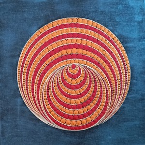 Wave Tunnel imagine punctată (burgundy-red-gold) -  - Artynos.ro