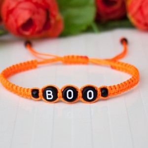 Bratara macramé impletita - Halloween BOO negru/portocaliu, , , ARTYNOS